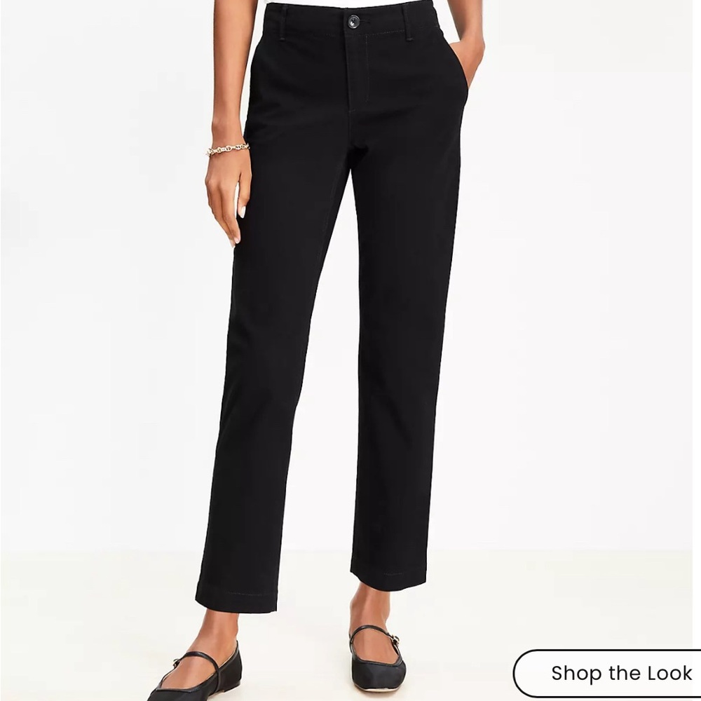 LOFT Green Chinos Comfortable Cotton Blend